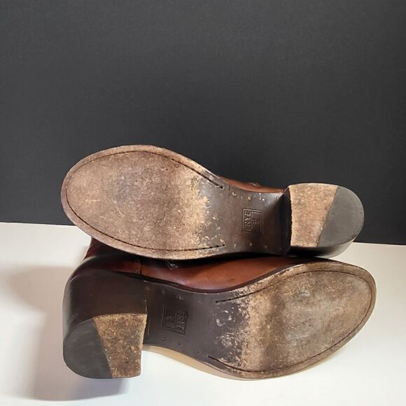 Frye Women's Brown Leather Western Cowgirl Boots - Picture 9 of 11